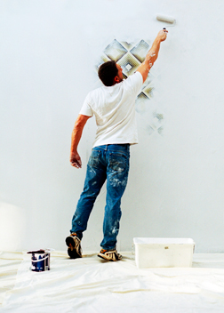 drywall expert painting wall